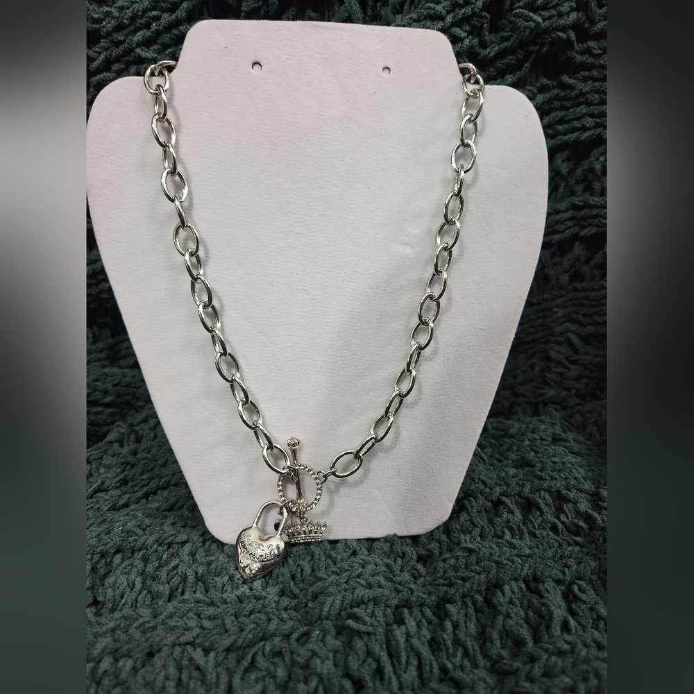 Juicy Couture Silver Heart Pendant Necklace